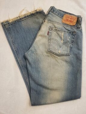Levi's Light Blue Distressed Boyfriend Jeans